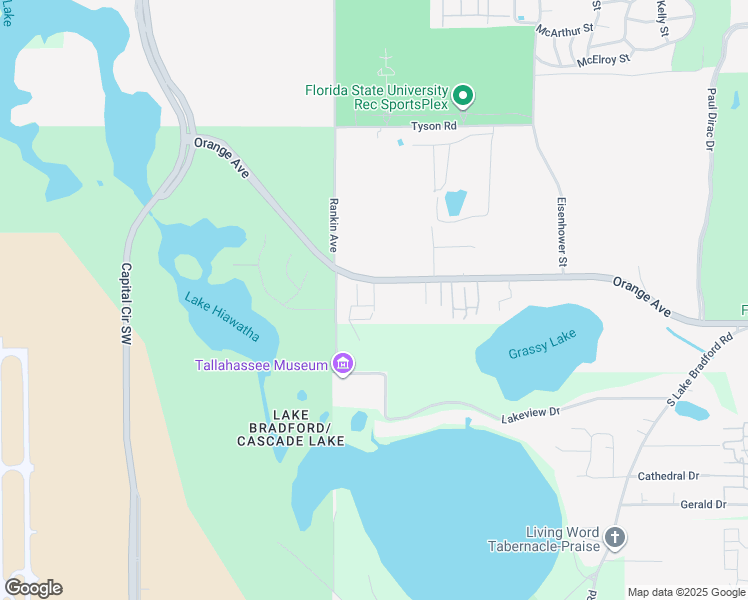 map of restaurants, bars, coffee shops, grocery stores, and more near 2281 Graphene Lane in Tallahassee