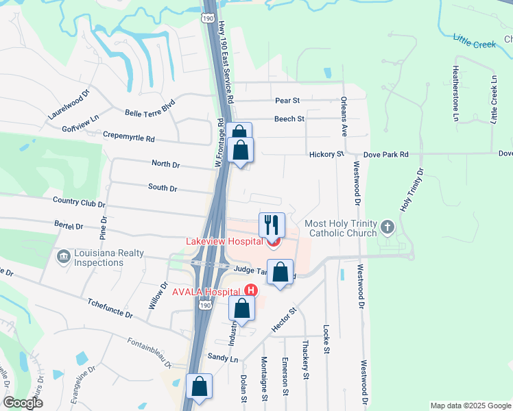 map of restaurants, bars, coffee shops, grocery stores, and more near 3009 Eleanor Lane in Covington