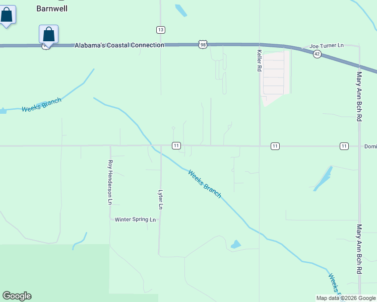 map of restaurants, bars, coffee shops, grocery stores, and more near 9001-9131 County Road 11 in Fairhope