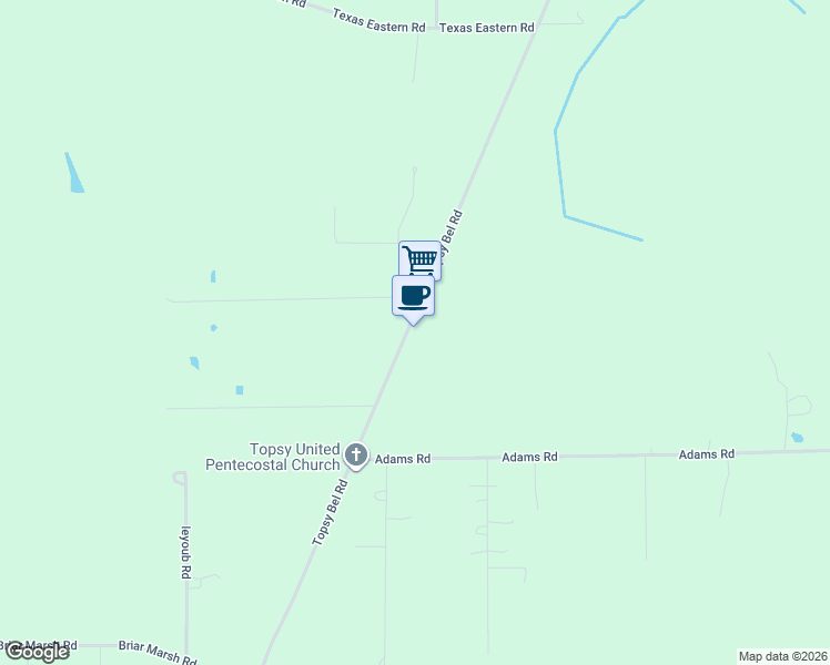 map of restaurants, bars, coffee shops, grocery stores, and more near 5700 Topsy Bel Road in Ragley