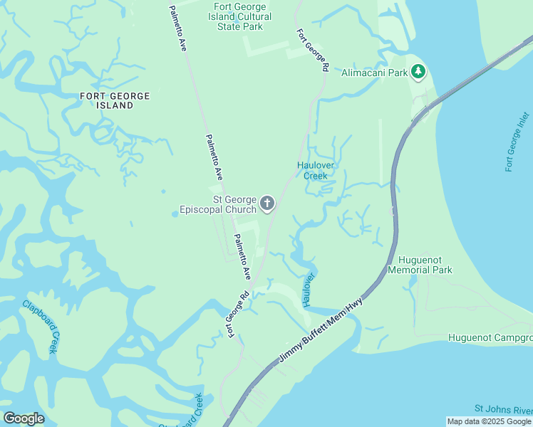 map of restaurants, bars, coffee shops, grocery stores, and more near 10560 Fort George Road in Jacksonville