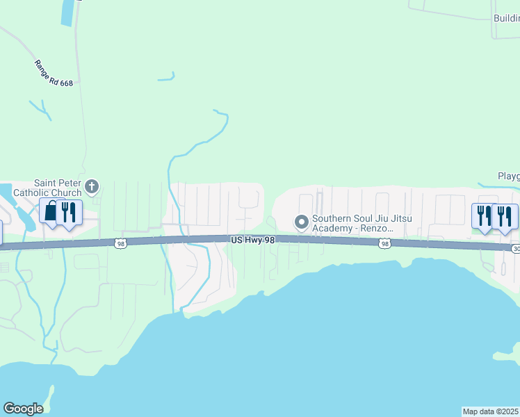map of restaurants, bars, coffee shops, grocery stores, and more near 433 Forest Glen Place in Mary Esther