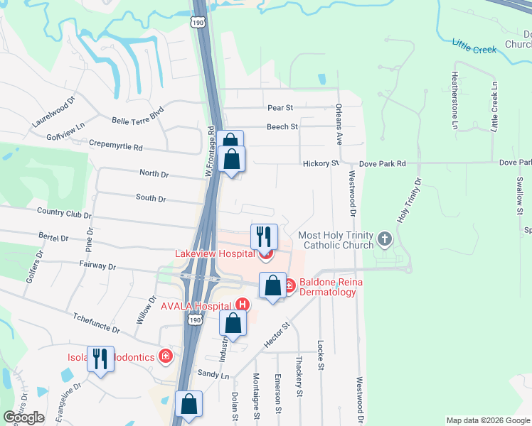 map of restaurants, bars, coffee shops, grocery stores, and more near 4041 Jonathon Lane in Covington
