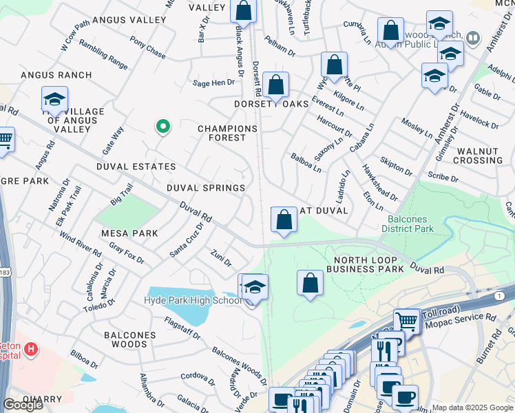 map of restaurants, bars, coffee shops, grocery stores, and more near 11905 Alpheus Avenue in Austin