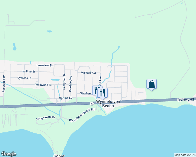 map of restaurants, bars, coffee shops, grocery stores, and more near 318 Austin Avenue in Mary Esther