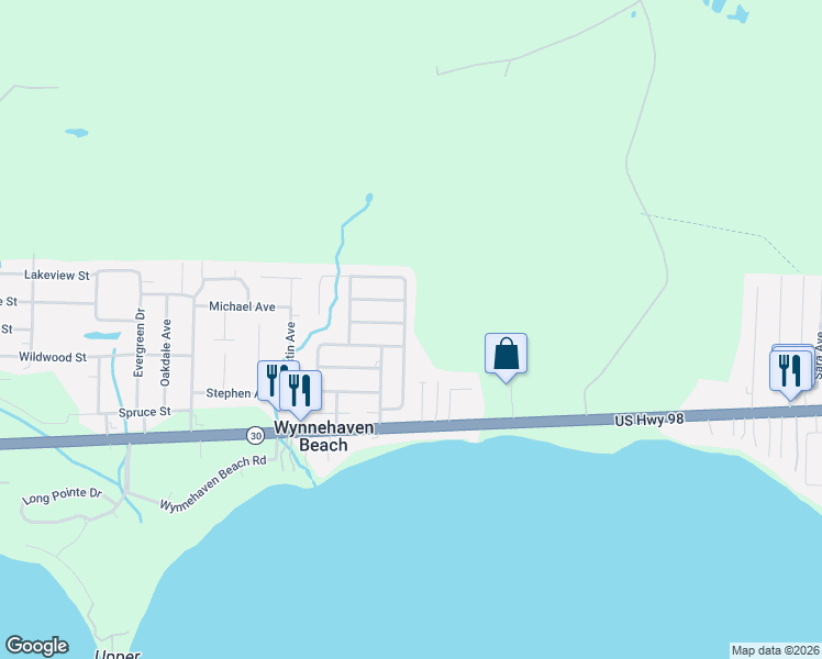map of restaurants, bars, coffee shops, grocery stores, and more near 1031 Boulevard De La Parisienne in Mary Esther