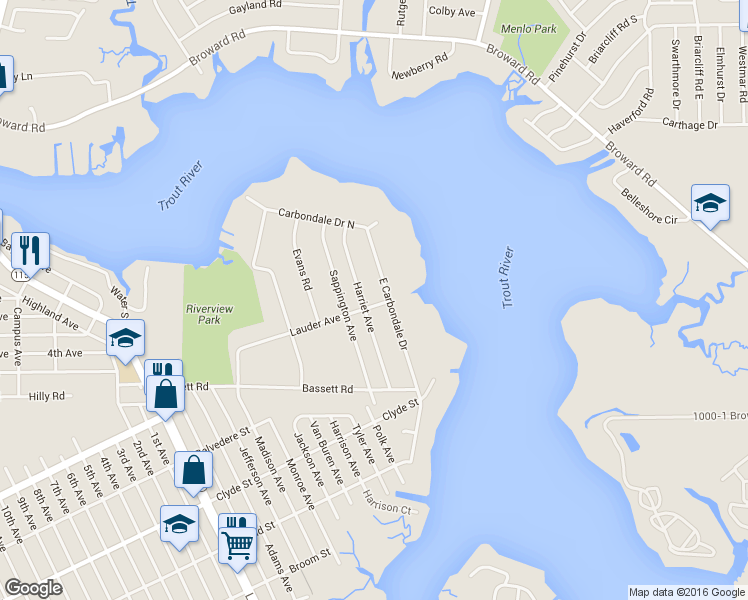 map of restaurants, bars, coffee shops, grocery stores, and more near 9621 Harriet Avenue in Jacksonville
