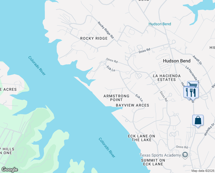 map of restaurants, bars, coffee shops, grocery stores, and more near 16524 Kidd Lane in Austin