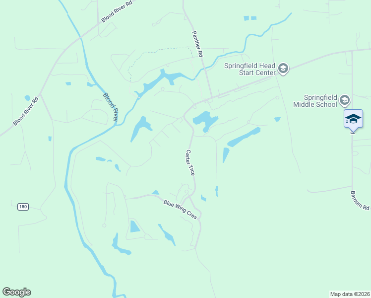 map of restaurants, bars, coffee shops, grocery stores, and more near 23805 Carter Trace in Springfield