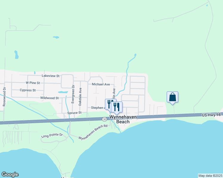 map of restaurants, bars, coffee shops, grocery stores, and more near 316 Austin Avenue in Mary Esther