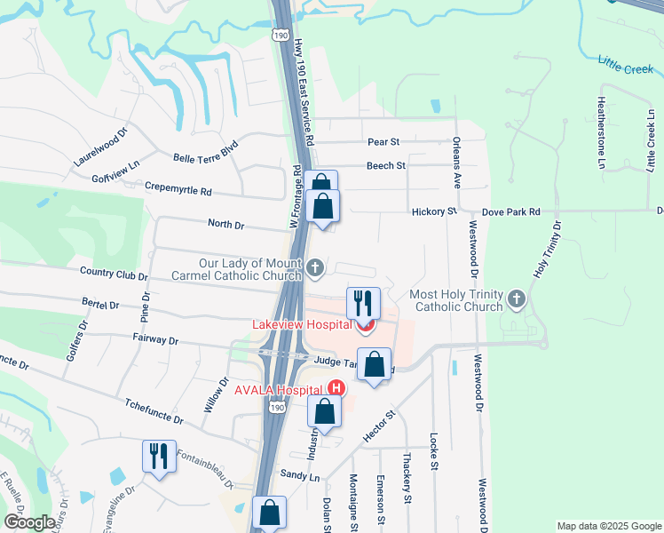 map of restaurants, bars, coffee shops, grocery stores, and more near 3009 Eleanor Lane in Covington