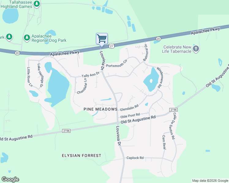 map of restaurants, bars, coffee shops, grocery stores, and more near 8208 Little Terry Circle in Tallahassee