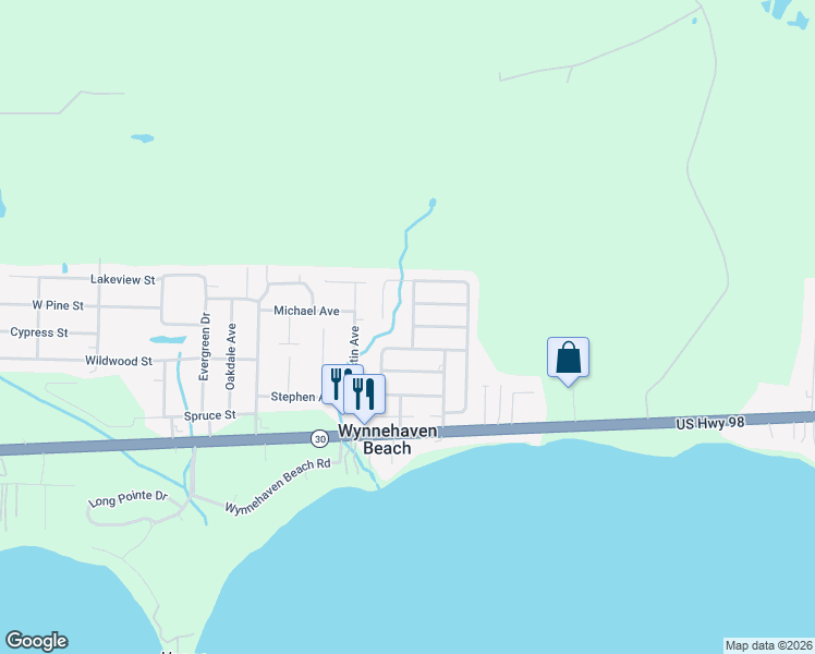 map of restaurants, bars, coffee shops, grocery stores, and more near 606 Avenue De La Dauphine in Mary Esther