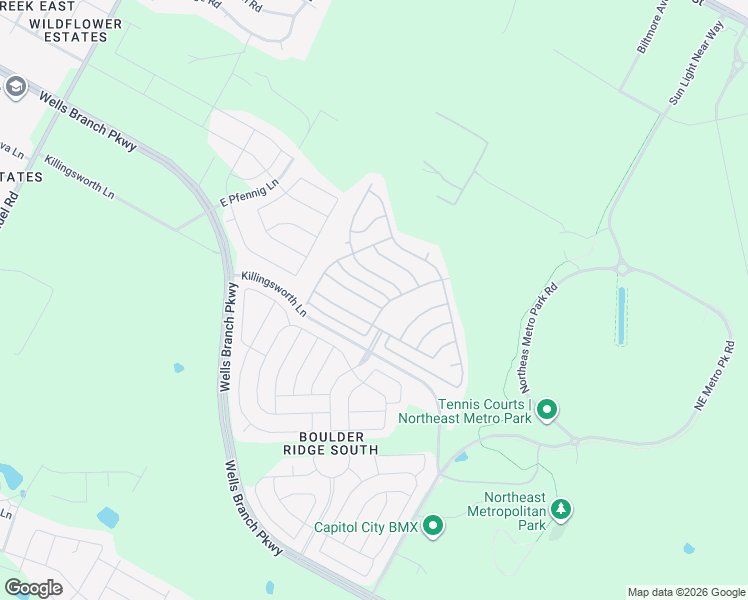 map of restaurants, bars, coffee shops, grocery stores, and more near 58 Mile Ridge Drive in Pflugerville