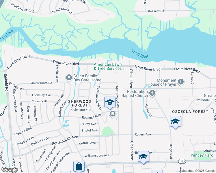 map of restaurants, bars, coffee shops, grocery stores, and more near 4403 Crossbow Road in Jacksonville