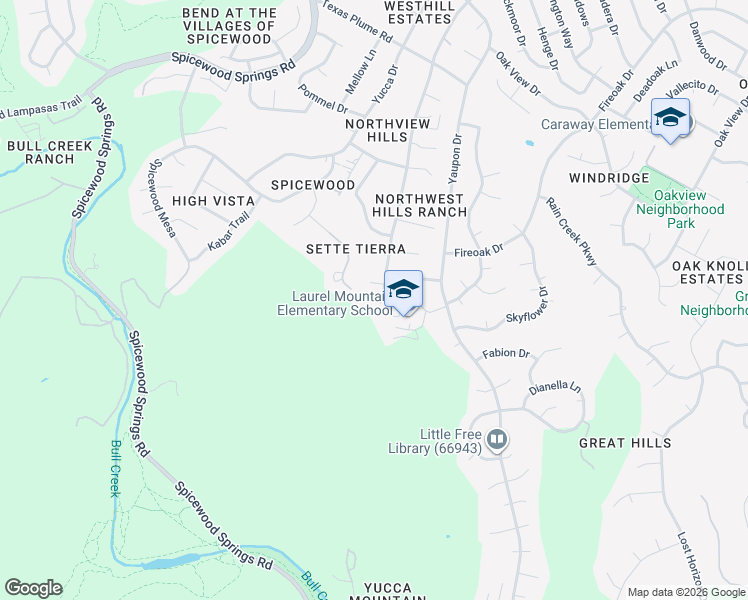 map of restaurants, bars, coffee shops, grocery stores, and more near 10104 D-K Ranch Road in Austin