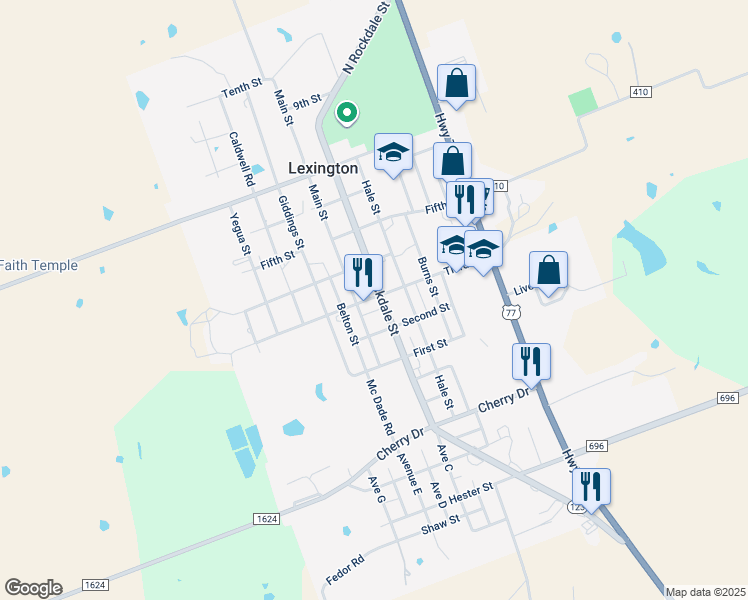 map of restaurants, bars, coffee shops, grocery stores, and more near 521 Third Street in Lexington
