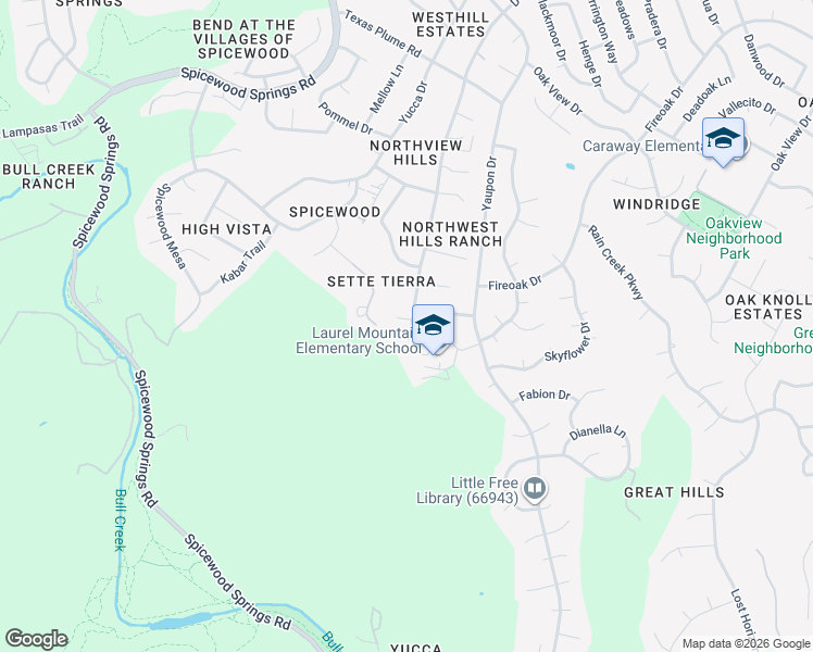 map of restaurants, bars, coffee shops, grocery stores, and more near 10104 D-K Ranch Road in Austin