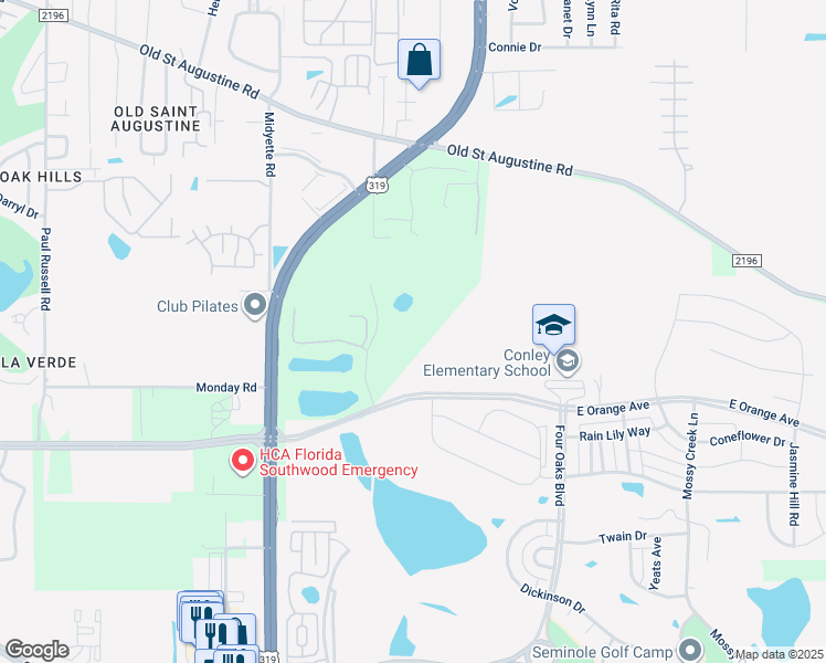 map of restaurants, bars, coffee shops, grocery stores, and more near 0 Orange Avenue in Tallahassee