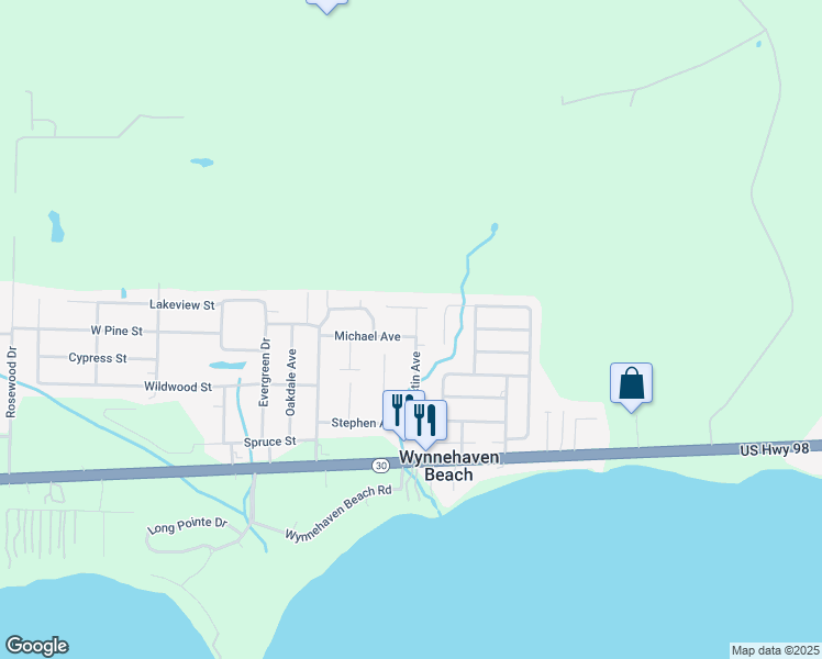 map of restaurants, bars, coffee shops, grocery stores, and more near 231 Michael Avenue in Mary Esther