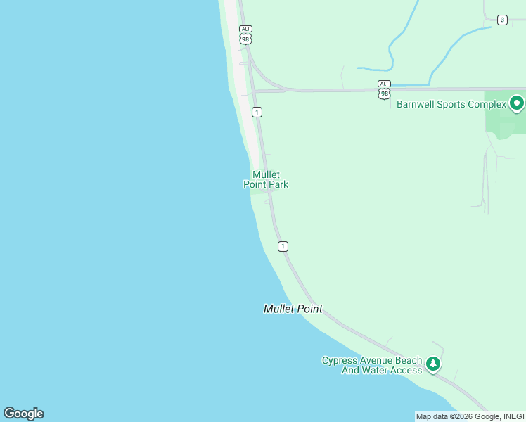 map of restaurants, bars, coffee shops, grocery stores, and more near 13000-13148 County Road 1 in Fairhope