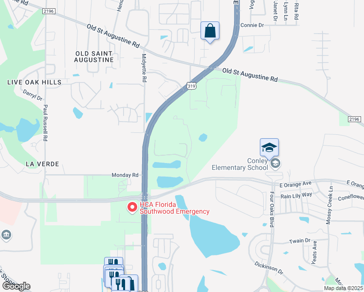 map of restaurants, bars, coffee shops, grocery stores, and more near 0 Orange Avenue in Tallahassee