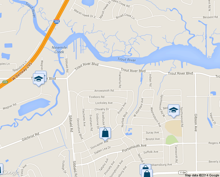 map of restaurants, bars, coffee shops, grocery stores, and more near 5015 Arrowsmith Road in Jacksonville