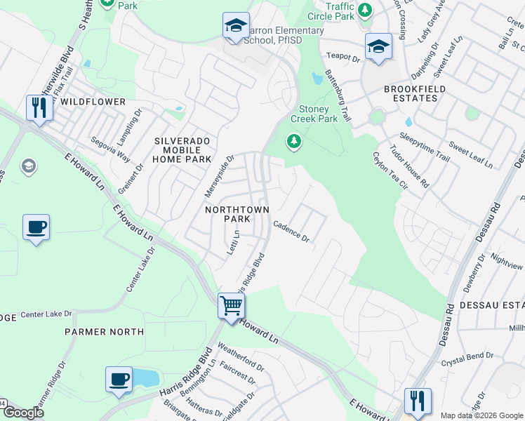 map of restaurants, bars, coffee shops, grocery stores, and more near 13919 Conner Downs Drive in Pflugerville