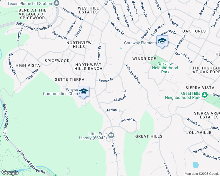 map of restaurants, bars, coffee shops, grocery stores, and more near 7504 Canna Cove in Austin