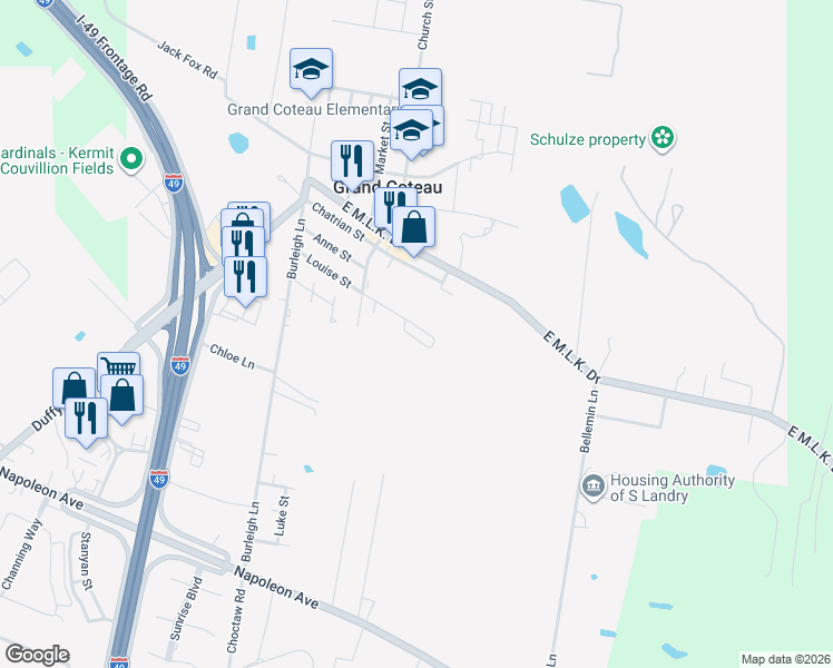 map of restaurants, bars, coffee shops, grocery stores, and more near 202 Oak Boulevard in Sunset