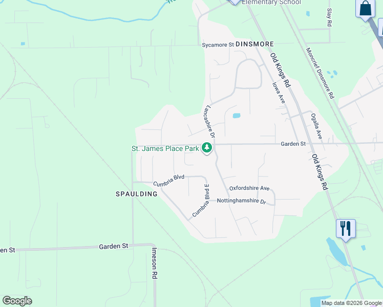 map of restaurants, bars, coffee shops, grocery stores, and more near 7238-7326 Garden Street in Jacksonville