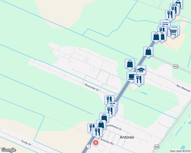 map of restaurants, bars, coffee shops, grocery stores, and more near 2233 American Way in Port Allen