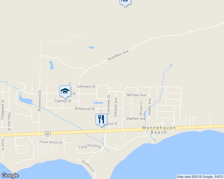 map of restaurants, bars, coffee shops, grocery stores, and more near 136 Noblat Drive in Mary Esther