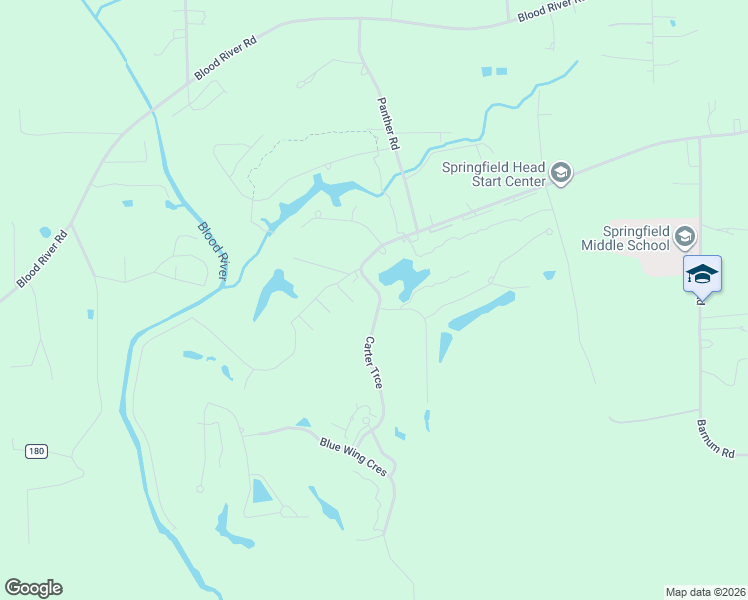map of restaurants, bars, coffee shops, grocery stores, and more near 23901 Carter Trace in Springfield
