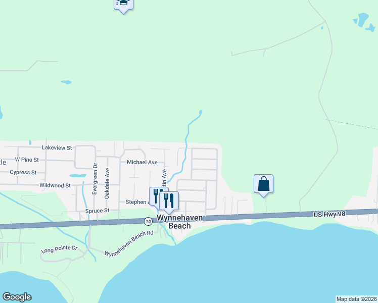 map of restaurants, bars, coffee shops, grocery stores, and more near 619 Avenue De La Dauphine in Mary Esther