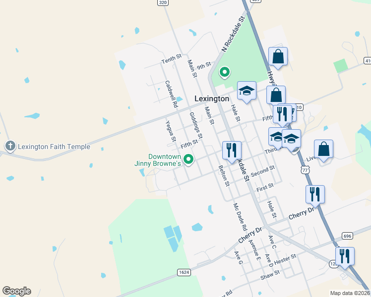 map of restaurants, bars, coffee shops, grocery stores, and more near 805 Fifth Street in Lexington