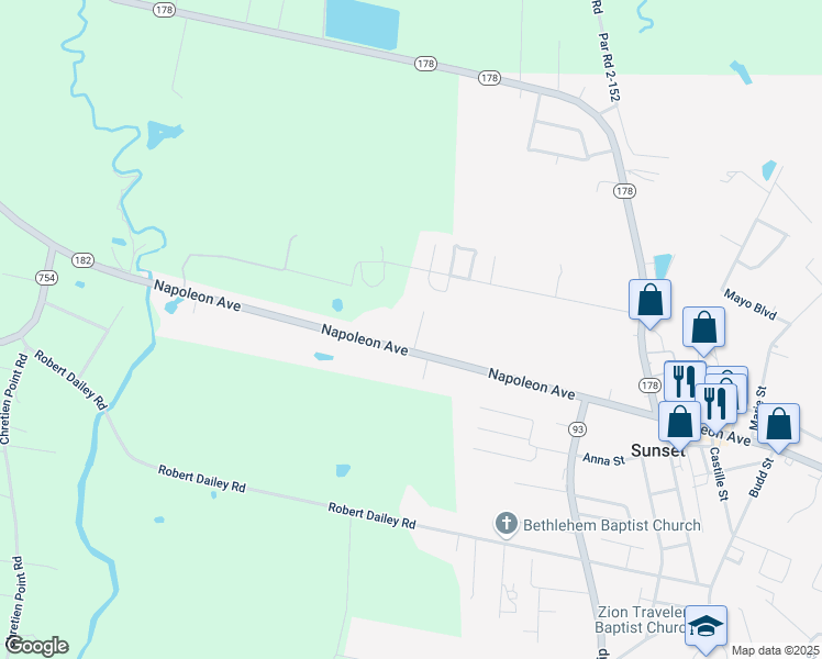 map of restaurants, bars, coffee shops, grocery stores, and more near 130 Summerset Lane in Sunset
