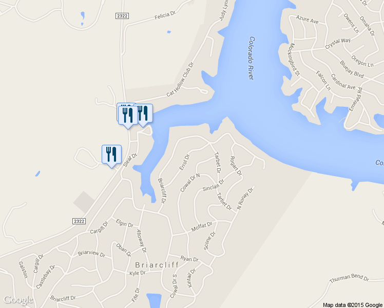 map of restaurants, bars, coffee shops, grocery stores, and more near 503 Errol Dr in Briarcliff