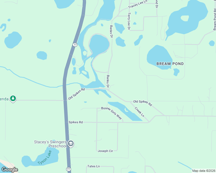 map of restaurants, bars, coffee shops, grocery stores, and more near 14614 Banks Drive in Panama City