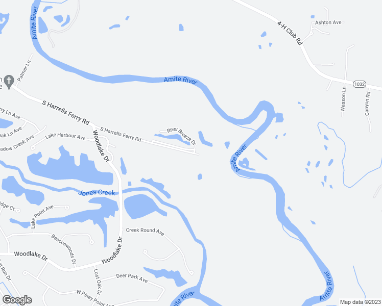 map of restaurants, bars, coffee shops, grocery stores, and more near 19619 South Harrells Ferry Road in Baton Rouge