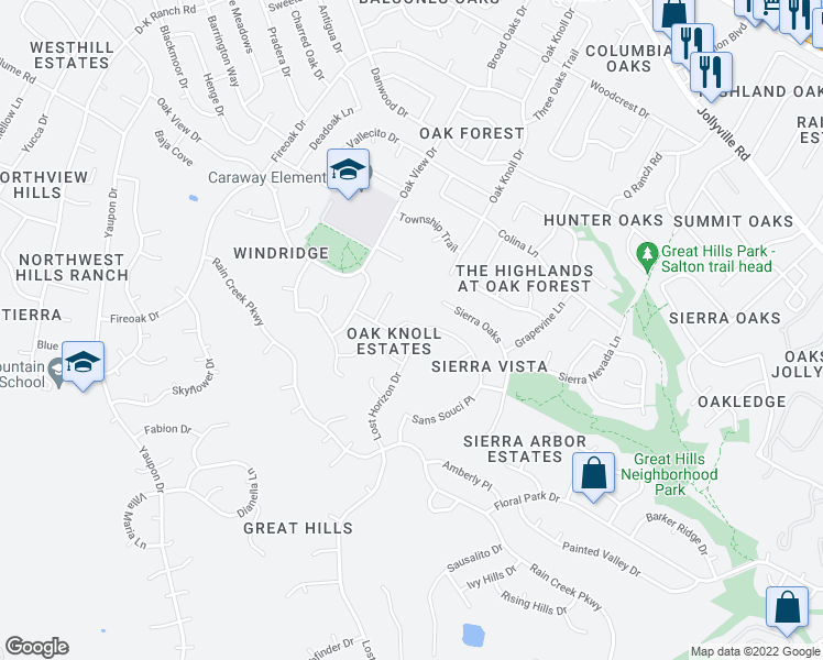 map of restaurants, bars, coffee shops, grocery stores, and more near 6611 Manzanita St in Austin