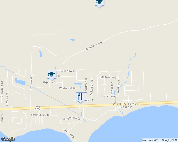 map of restaurants, bars, coffee shops, grocery stores, and more near 135 Noblat Drive in Mary Esther