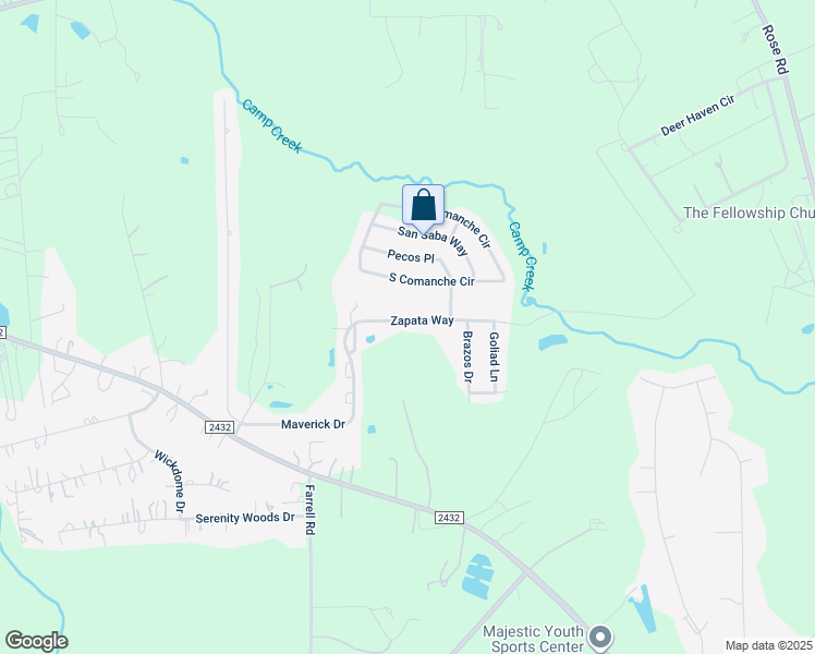 map of restaurants, bars, coffee shops, grocery stores, and more near 9020 Zapata Way in Willis