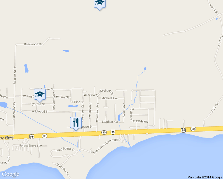 map of restaurants, bars, coffee shops, grocery stores, and more near 328 Michael Circle in Mary Esther