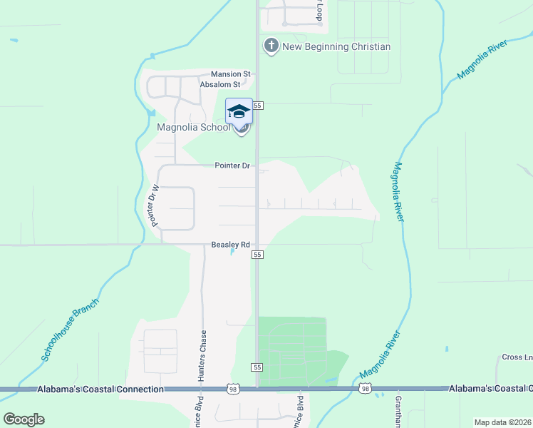 map of restaurants, bars, coffee shops, grocery stores, and more near 16532 Tyson Drive in Foley