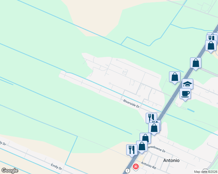map of restaurants, bars, coffee shops, grocery stores, and more near 2452 Riverside Drive in Port Allen