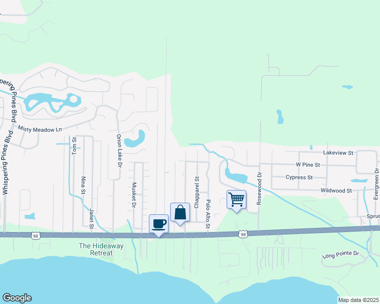 map of restaurants, bars, coffee shops, grocery stores, and more near 2270 Paloma Street in Navarre