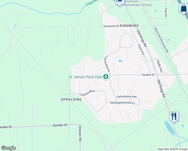 map of restaurants, bars, coffee shops, grocery stores, and more near 7326 Garden Street in Jacksonville