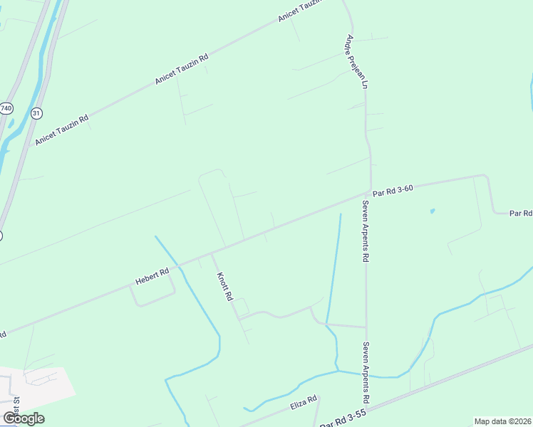 map of restaurants, bars, coffee shops, grocery stores, and more near 703 Hebert Road in Arnaudville