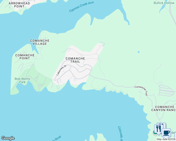 map of restaurants, bars, coffee shops, grocery stores, and more near 1380 Mountain Trail in Austin